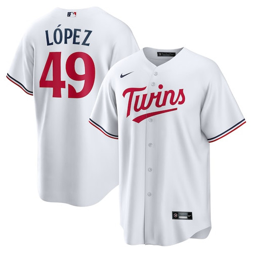 Men's Minnesota Twins Pablo López Nike White Home  Replica Player Jersey