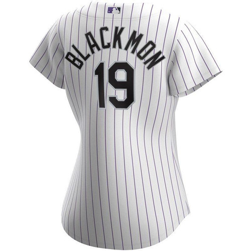 Colorado Rockies Charlie Blackmon #19 2020 MLB Womens White Stripe Lines Jersey