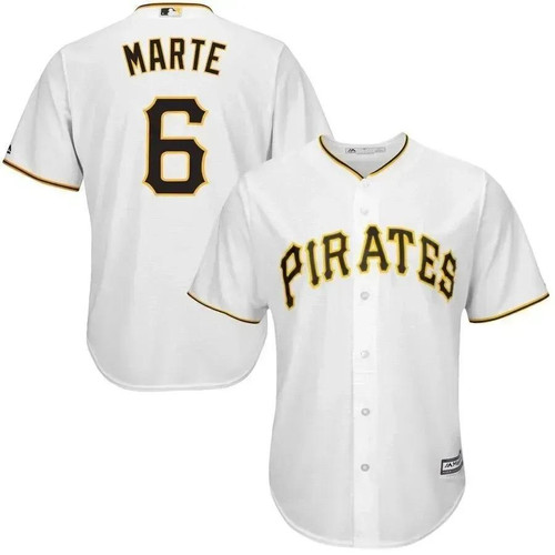 Starling Marte Pittsburgh Pirates Majestic Cool Base Player Jersey - White