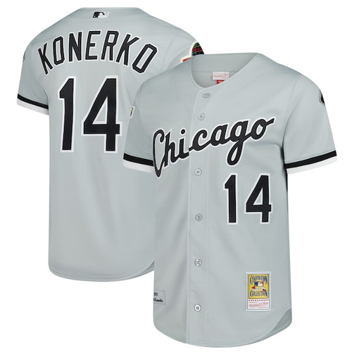 Men's Chicago White Sox Paul Konerko Mitchell & Ness Gray 2005 Cooperstown Collection  Jersey