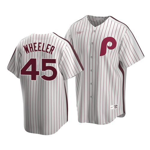 Men'S Philadelphia Phillies Zack Wheeler #45 Cooperstown Collection White Home Jersey