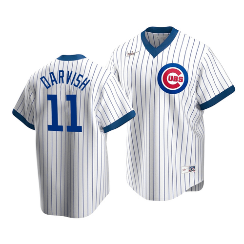Men'S Chicago Cubs Yu Darvish #11 Cooperstown Collection White Home Jersey