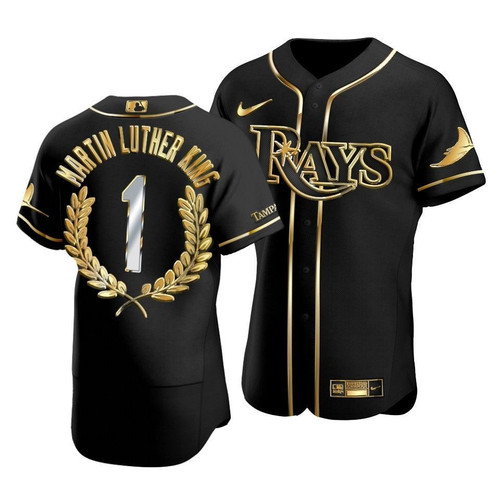 Men'S Tampa Bay Rays Martin Luther King Black Special Golden Edition Jersey