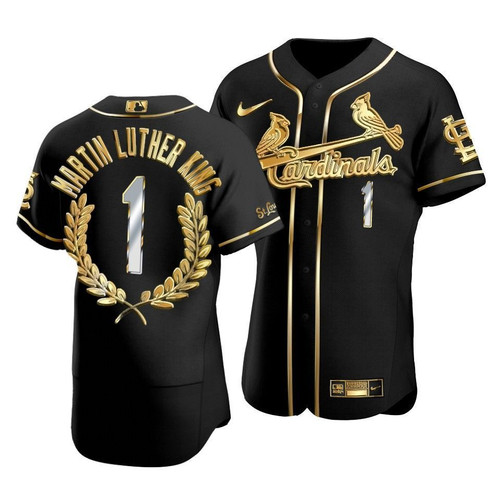 Men'S St. Louis Cardinals Martin Luther King Black Special Golden Edition Jersey