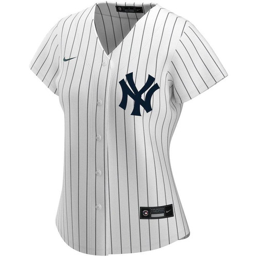Womens New York Yankees Derek Jeter Nike Replica Replica White/Navy Home Replica Player Name Jersey