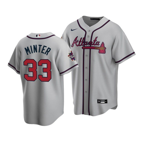 Atlanta Braves A.J. Minter #33 2021 Mlb All-Star Game Patch Jersey Gray