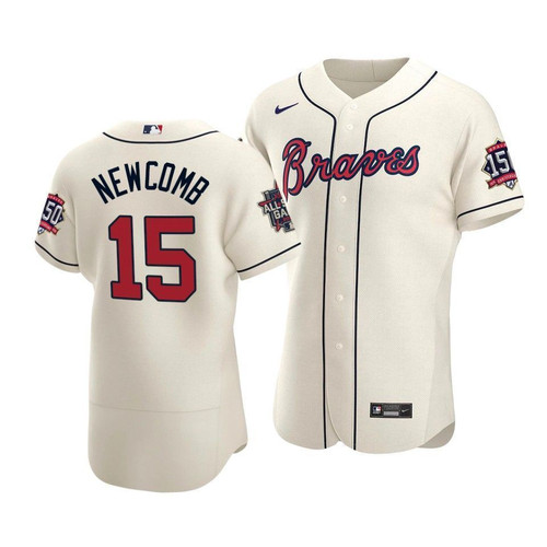 Atlanta Braves Sean Newcomb #15 2021 Mlb All-Star Game Patch Alternate Jersey Cream