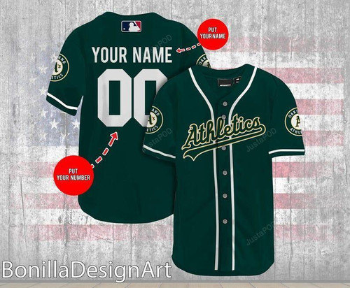 Personalized Oakland Athletics Custom Baseball Tee Jersey Shirt