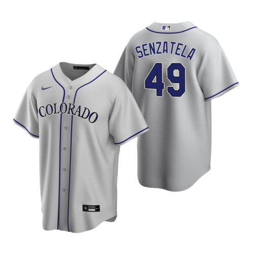 Mens Colorado Rockies #49 Antonio Senzatela 2020 Gray Jersey Gift For Rockies Fans
