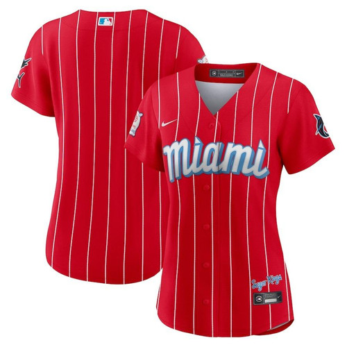 Womens Miami Marlins Nike Replica Replica Red 2021 City Connect Replica Jersey