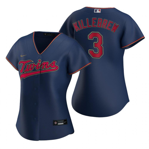 Womens Minnesota Twins #3 Garmon Killebrew 2020 Navy Jersey Gift For Twins Fans