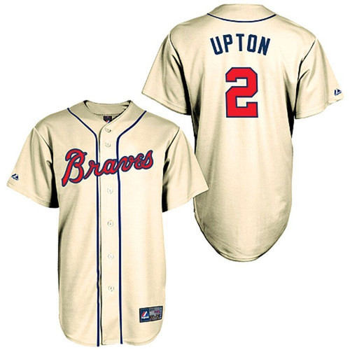 Bj Upton Atlanta Braves Majestic Alternate Old Player Jersey Cream 2019