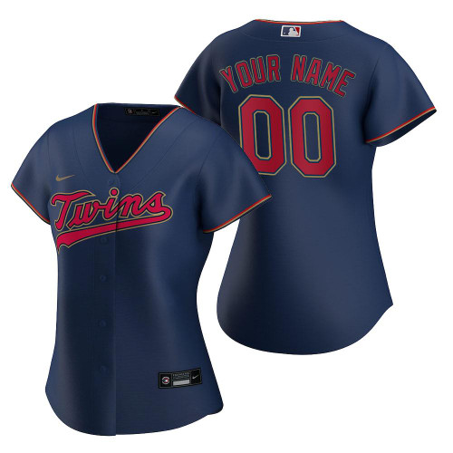 Womens Minnesota Twins Personalized Name Number 2020 Navy Jersey Gift For Twins Fans