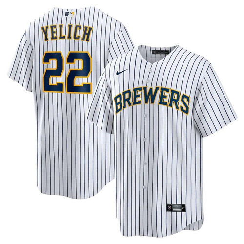 Mens Milwaukee Brewers Christian Yelich Nike Replica Replica White Alternate Replica Player Jersey