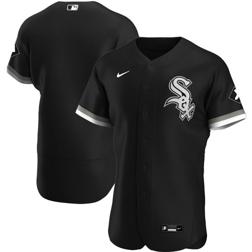 Men'S Chicago White Sox Black Alternate Team Logo Baseball Jersey Mlb Baseball Jersey436