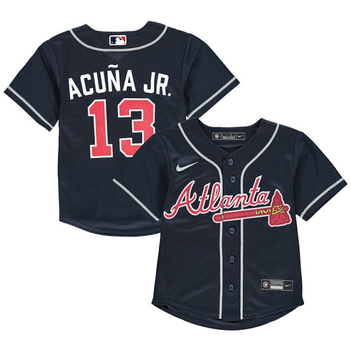 Preschool Atlanta Braves Ronald AcuA Jr. Navy Alternate Player Baseball Jersey Mlb Baseball Jersey375