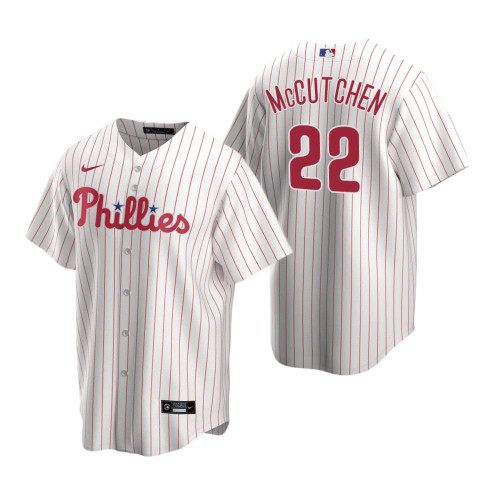 Mens Philadelphia Phillies #22 Andrew Mccutchen 2020 Home White Jersey Gift For Phillies Fans