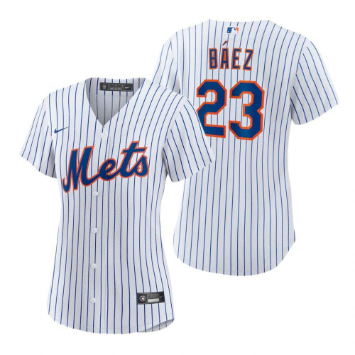 Mens New York Mets #23 Javier Baez 2020 Alternate Home White Jersey Gift For Mets Fans