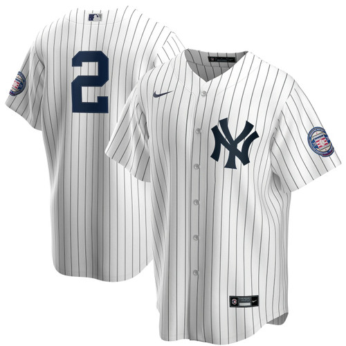 Men'S New York Yankees Derek Jeter White/Navy 2020 Hall Of Fame Induction Baseball Jersey Mlb Baseball Jersey143