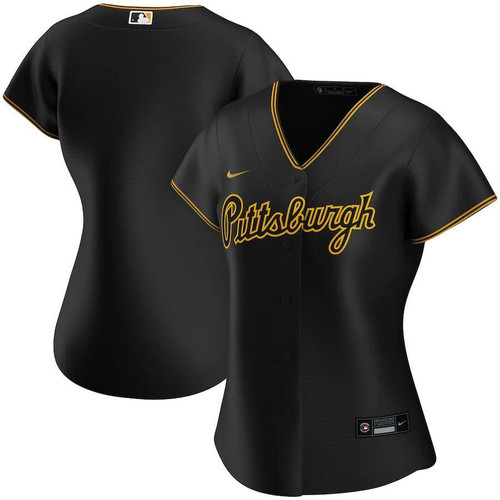 Womens Pittsburgh Pirates Nike Replica Replica Black Alternate Replica Team Script Jersey