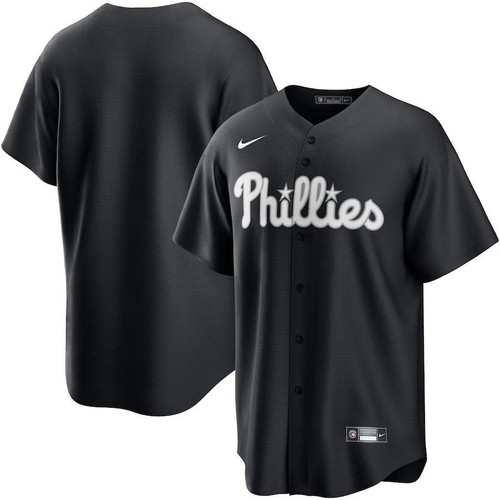 Mens Philadelphia Phillies Nike Replica Replica Replica Black/White Official Replica Jersey