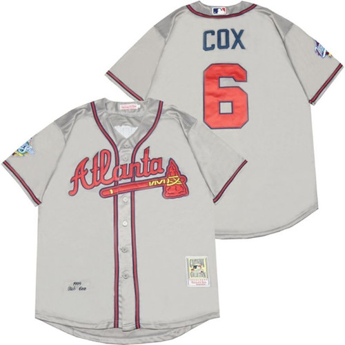 Atlanta Braves Bobby Cox #6 2020 Mlb Grey Jersey