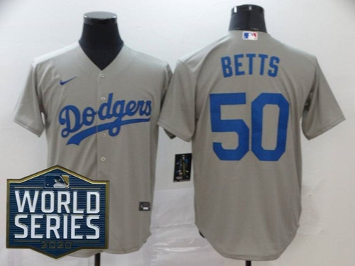Los Angeles Dodgers Mookie Betts #50 2020 Mlb Grey Jersey