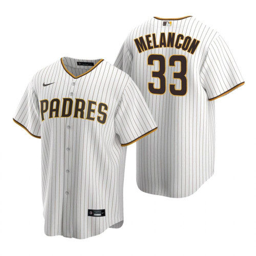 Mens San Diego Padres #33 Mark Melancon 2020 Home White Jersey Gift For Padres Fans