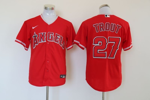 Los Angeles Angels Mike Trout #27 2020 Mlb Red Jersey