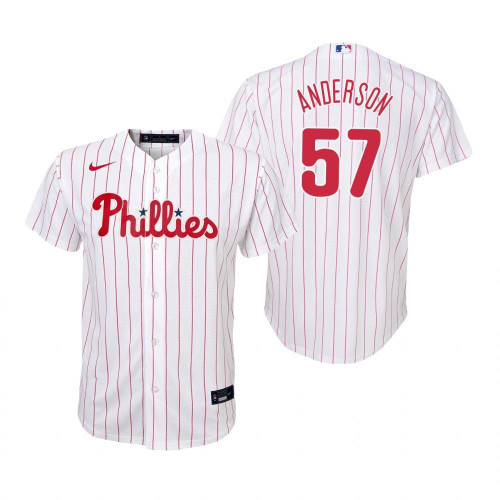 Philadelphia Phillies #57 Chase Anderson 2020 White Jersey Gift For Phillies Fans