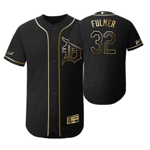 Detroit Tigers #32 Michael Fulmer Mlb 2019 Golden Edition Black Jersey Gift For Tigers Fans