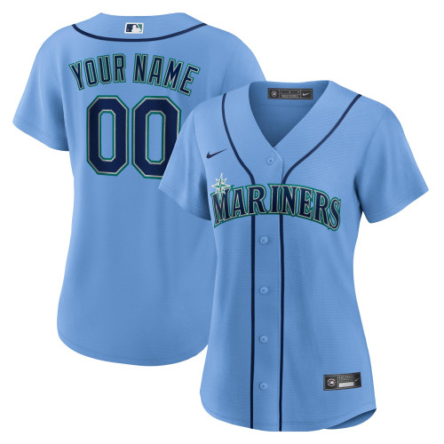 Seattle Mariners Nike Replica Replica Women's Alternate Custom Replica Jersey - Blue