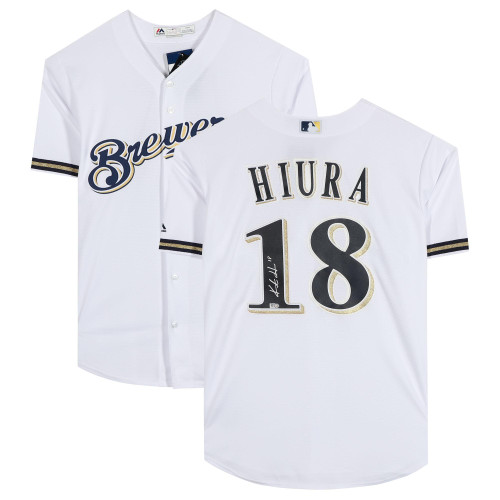 Keston Hiura Milwaukee Brewers Fanatics  Autographed White Replica Jersey