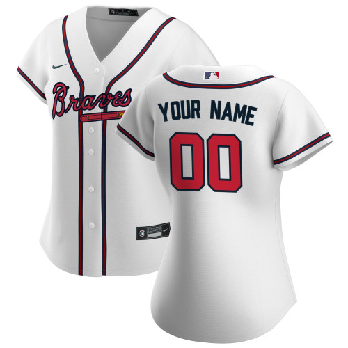 Atlanta Braves Nike Replica Replica Women's Home Replica Custom Jersey - White