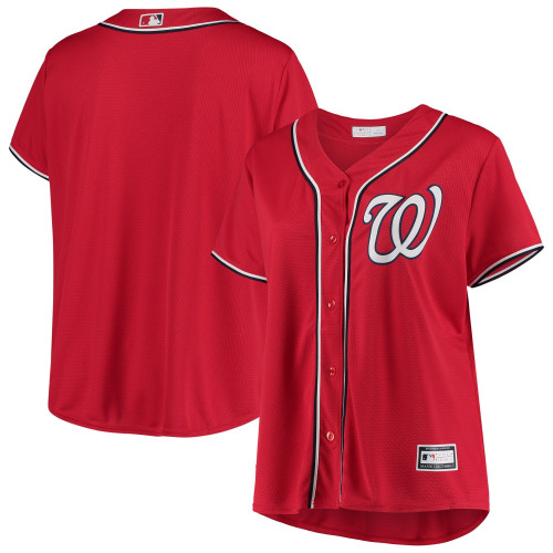WomenS Red Washington Nationals Plus Size Alternate Replica Team Jersey