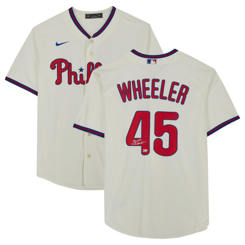 Zack Wheeler Philadelphia Phillies Fanatics  Autographed Cream Nike Replica Replica Replica Jersey