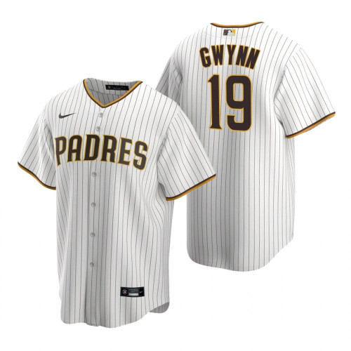 Mens San Diego Padres #19 Tony Gwynn 2020 Home White Jersey Gift For Padres Fans
