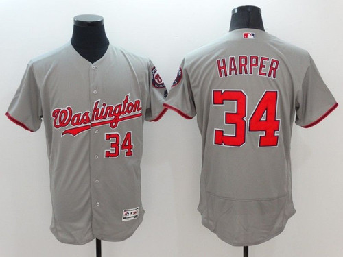 Washington Nationals Bryce Harper #34 Grey Jersey