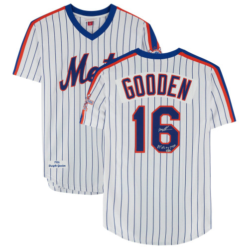 Dwight Gooden New York Mets Fanatics  Autographed Mitchell & Ness  Jersey with "85 NL Cy Young" Inscription - White
