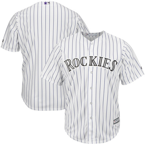 MenS Majestic White/Purple Colorado Rockies Big & Tall Cool Base Team Jersey