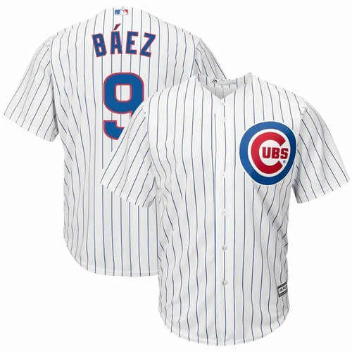 Javier Baez Chicago Cubs Majestic Big And Tall Cool Base Player White 3D Jersey