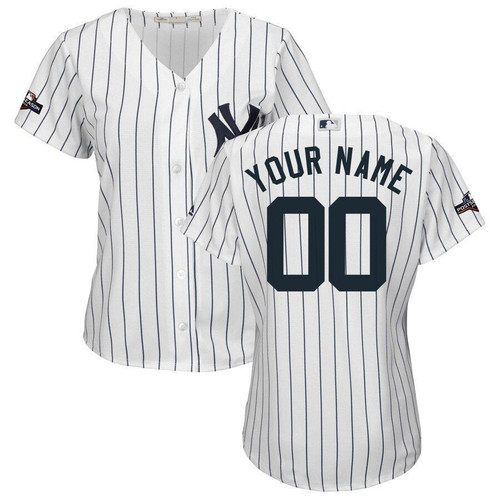 New York Yankees Majestic Womens 2021 Postseason Custom Official Cool Base Jersey Jersey White