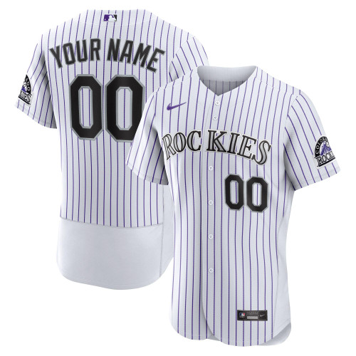 Colorado Rockies Nike Replica Replica Home  Custom Jersey - White
