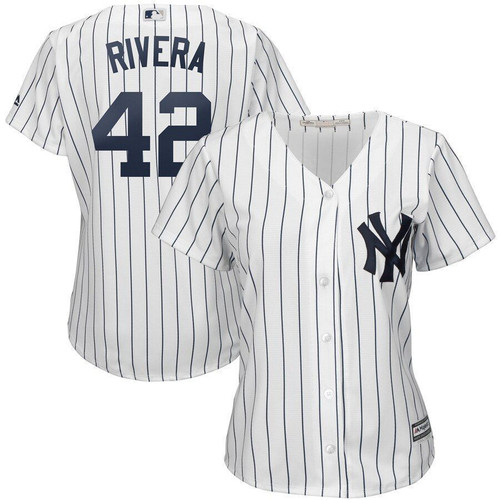 New York Yankees Mariano Rivera Majestic Womens 2021 Hall Of Fame Cool Base Player Jersey Jersey White/Navy 2021