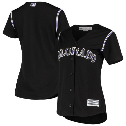 WomenS Majestic Black Colorado Rockies Alternate Official Cool Base Replica Jersey