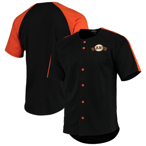 MenS Stitches Black San Francisco Giants Logo Button-Up Jersey
