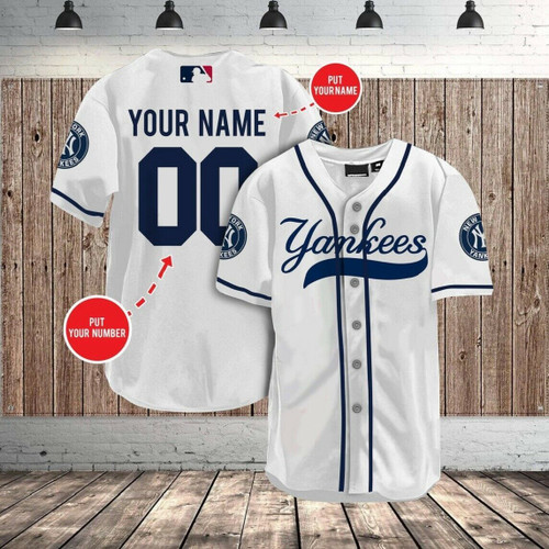 [Custom Name] New York Yankees All Over Print Baseball Jersey for Fans