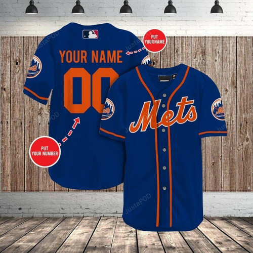 Personalized Custom Name New York Mets All Over Print Baseball Jersey For Fans