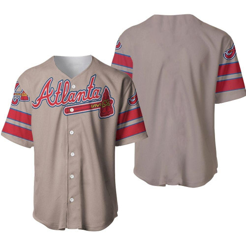 Atlanta Braves MLB Grey jersey inspired style Baseball Jersey