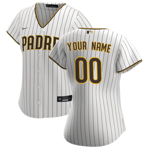 San Diego Padres Nike Replica Replica Women's Home Replica Custom Jersey - White